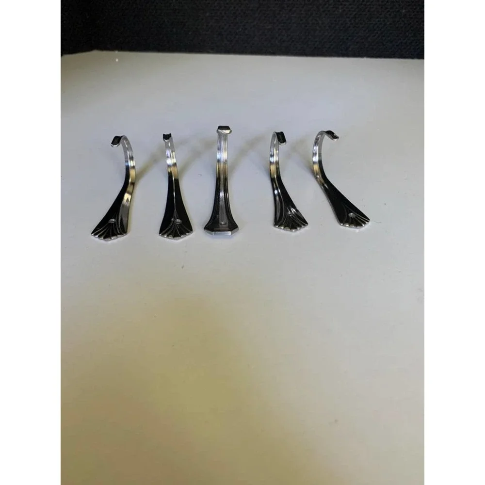 5 Spoon Handle Hooks for Keys Hooks Mini Flatware Garnet Hangers Metal Decor.